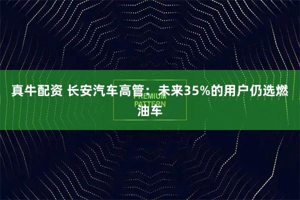 真牛配资 长安汽车高管:未来35%的用户仍选燃油车